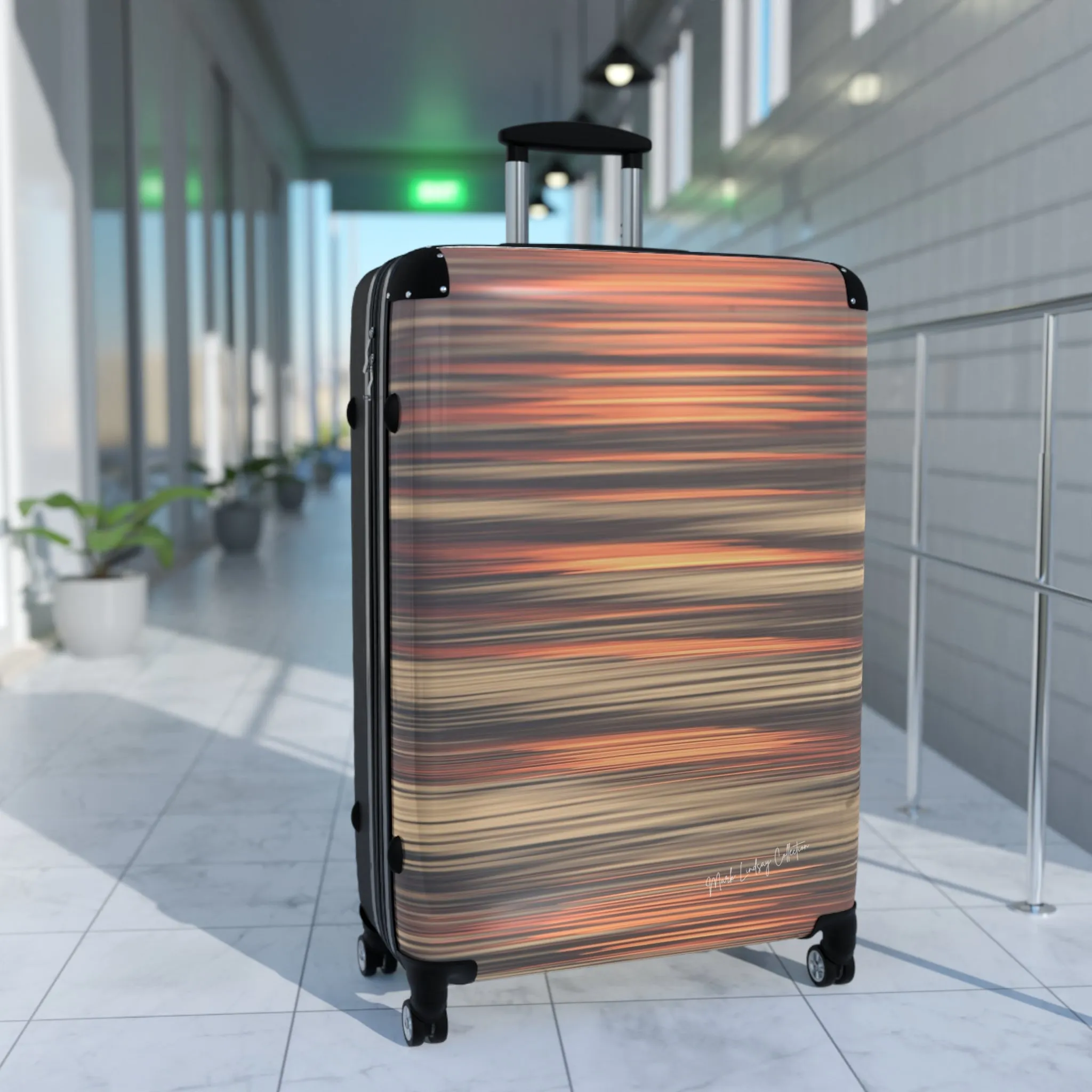 Sunset's Reflections and Ripples Custom Art Luggage