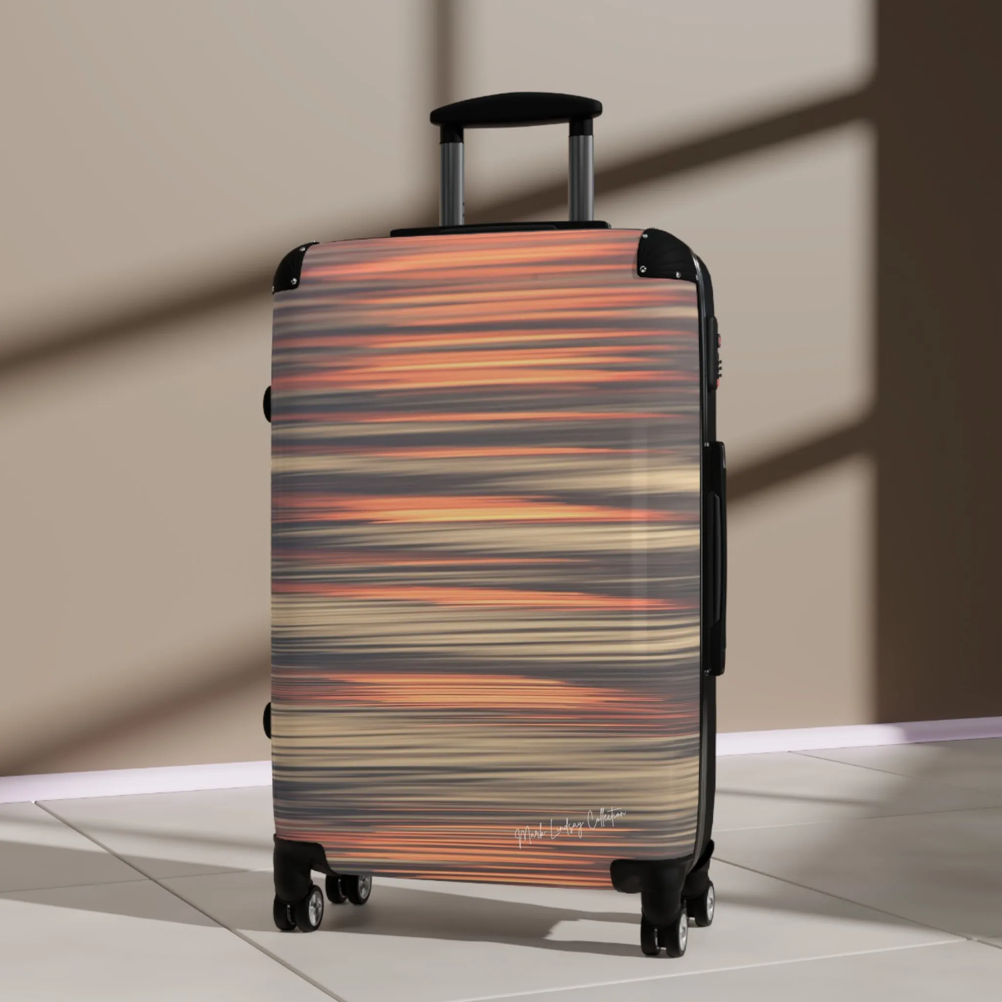 Sunset's Reflections and Ripples Custom Art Luggage