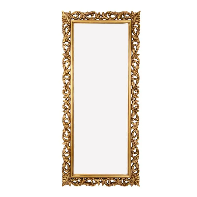 THE SARA ENTERPRISES Wooden Wall Mirror Crafted for Any Glamour Queen, This Floor Mirror is a Splendid Accent Colour (Antique Gold) Size (31x70) inch Frame Material Wood Only Frame with Out Mirror