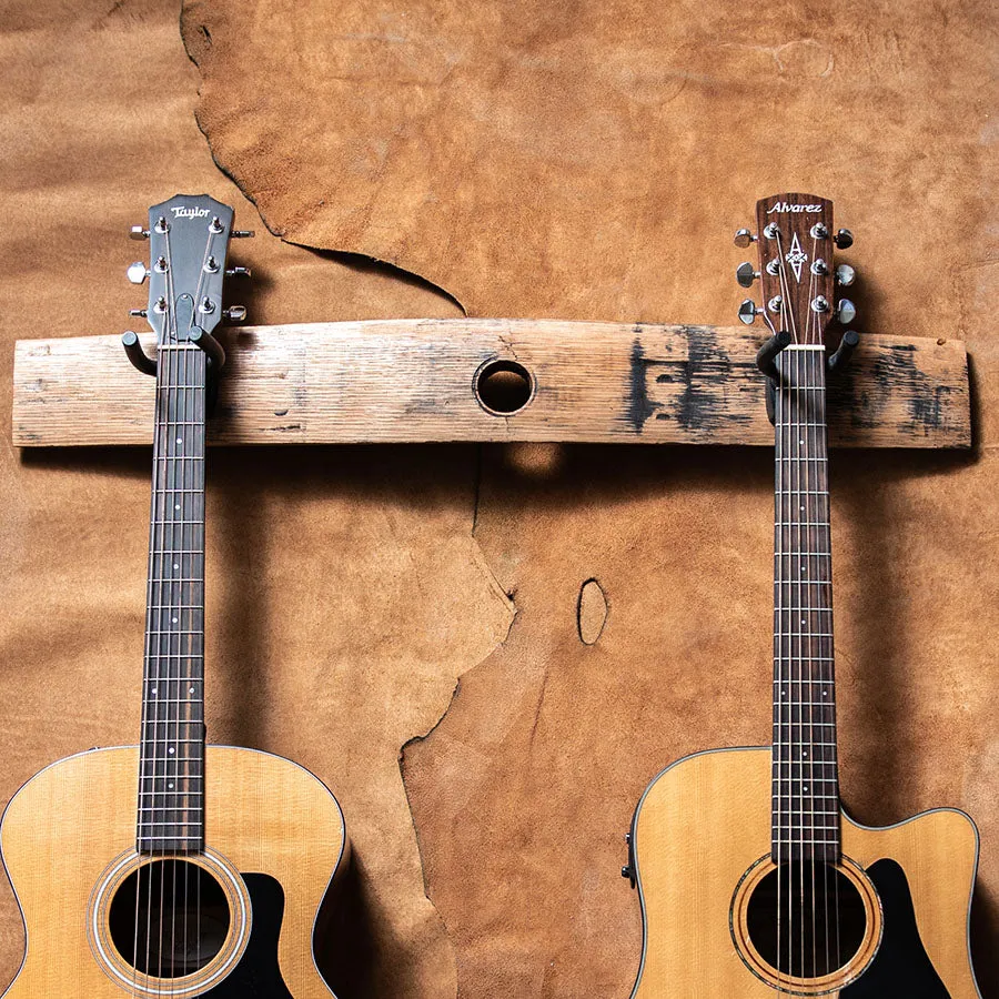 The Shoals Whiskey Barrel "Bunghole" Double Guitar Holder