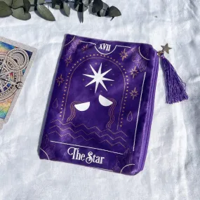 The Star Purple Velvet Zip Bag