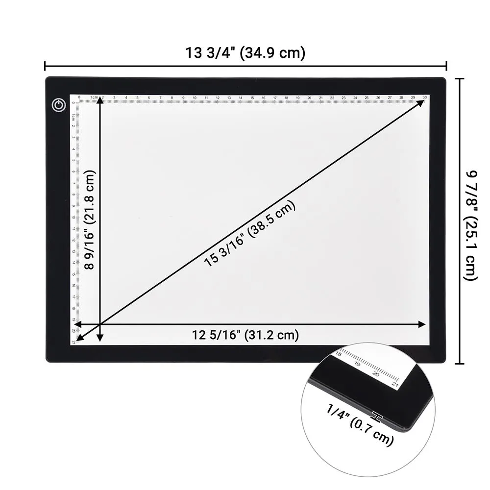 TheLAShop 14in Tracing Light Board for Drawing Rotating Base & Paper