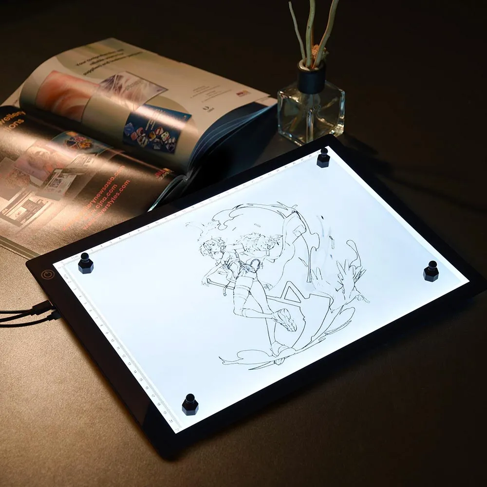 TheLAShop 14in Tracing Light Board for Drawing Rotating Base & Paper