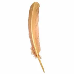 Turkey Wing Quill Feather x 5 pcs - Gold ((SECONDS))