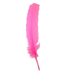 Turkey Wing Quill Feather x 5 pcs - Hot Pink ((SECONDS))