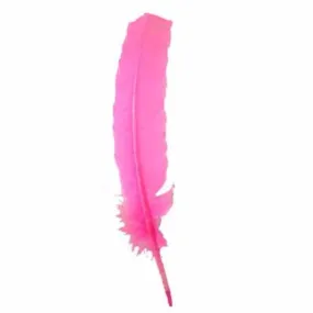 Turkey Wing Quill Feather x 5 pcs - Hot Pink