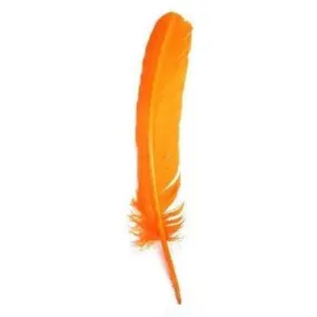 Turkey Wing Quill Feather x 5 pcs - Orange ((SECONDS))