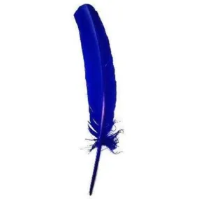 Turkey Wing Quill Feather x 5 pcs - Royal Blue ((SECONDS))