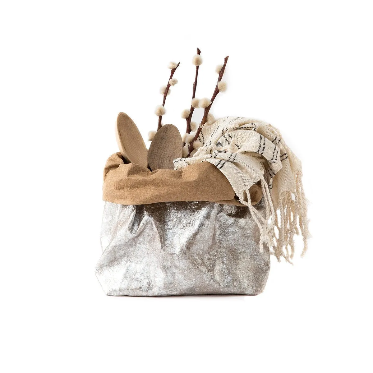 Uashmama Metallic Paper Bag Silver Moonlight