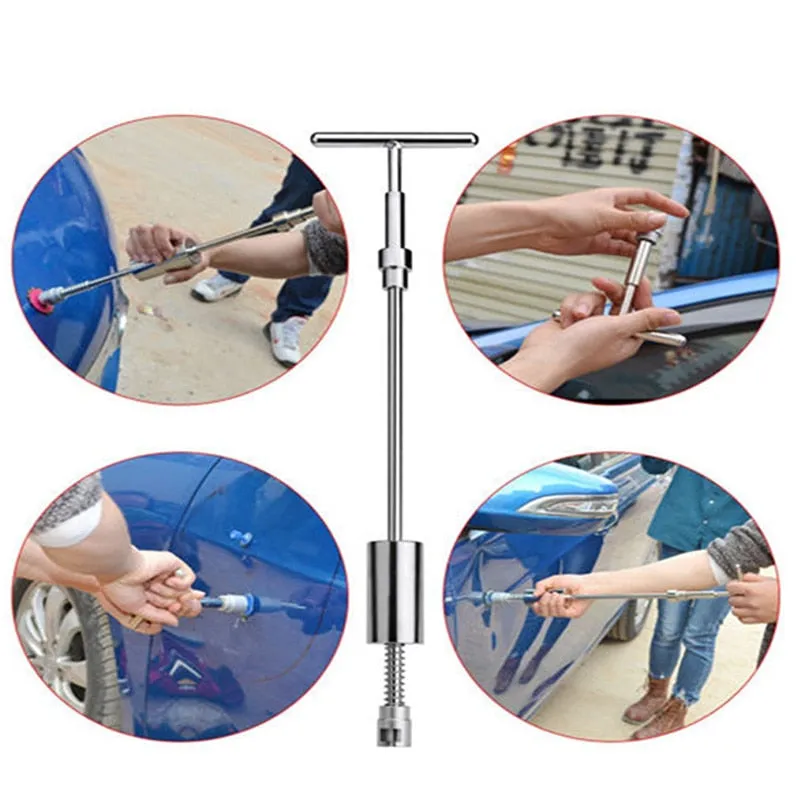 Universal Car Dent Puller Metal T Dent Repair Tool Auto Repair Sheet Metal Kit Slide Hammer Reverse Hammer Glue  18pcs Glue Pull