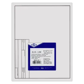 Vellum Tracing Paper with Title Block 100 Sheet Pack