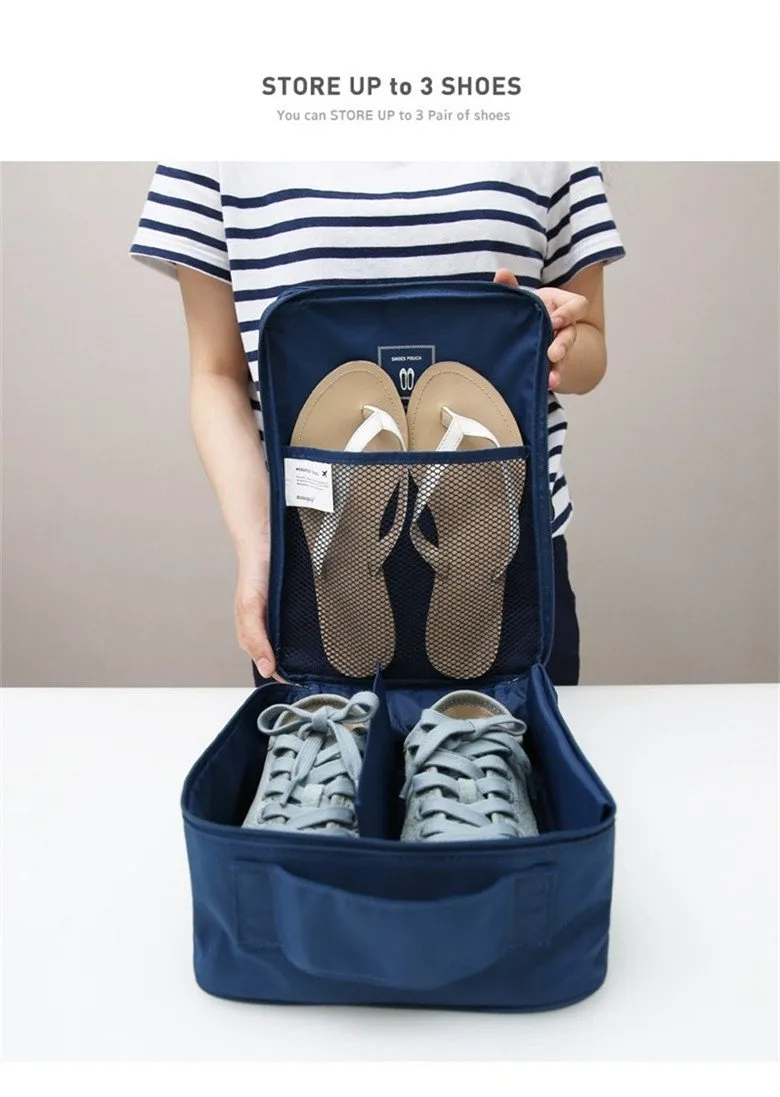 Waterproof Travel Organizer & Shoe Bag/ Pouch (Navy Blue) (Sale)