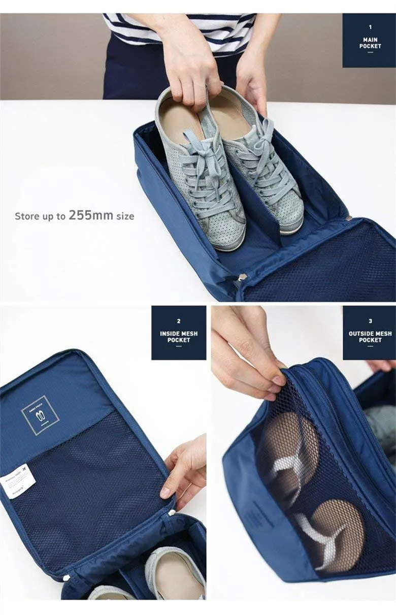 Waterproof Travel Organizer & Shoe Bag/ Pouch (Navy Blue) (Sale)