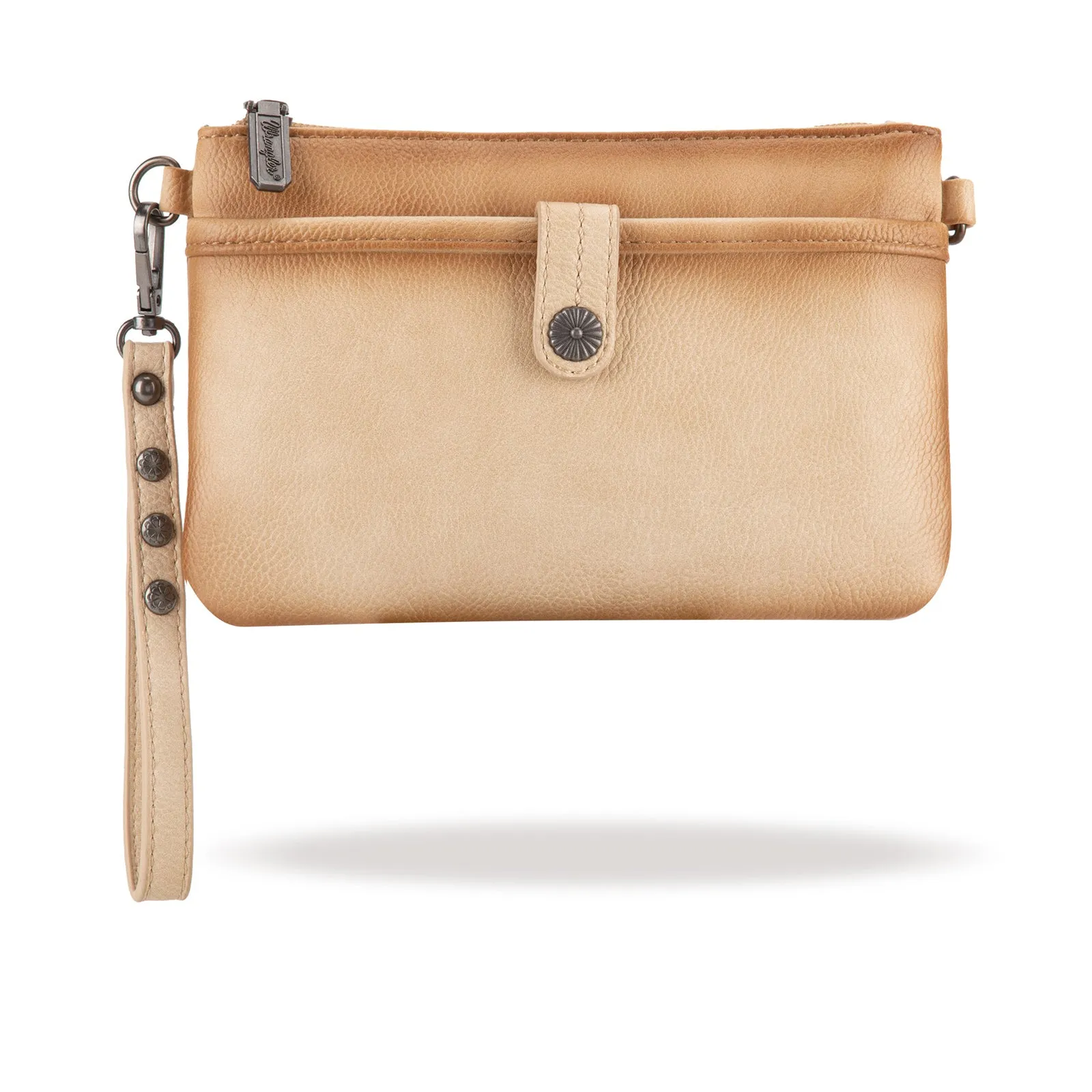 WG86-181 Wrangler Clutch/ Wristlet Crossbody Bag Collection- Tan