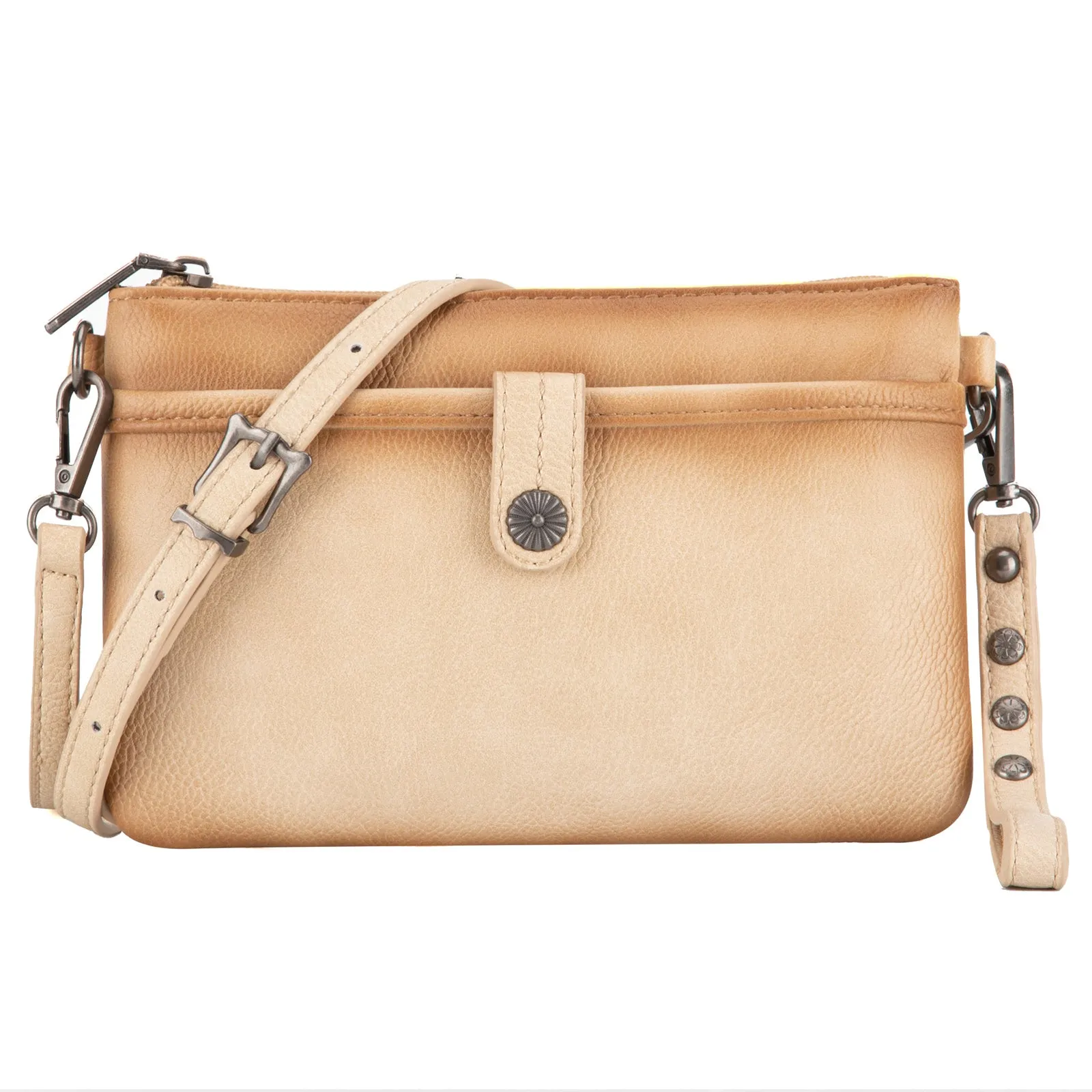 WG86-181 Wrangler Clutch/ Wristlet Crossbody Bag Collection- Tan