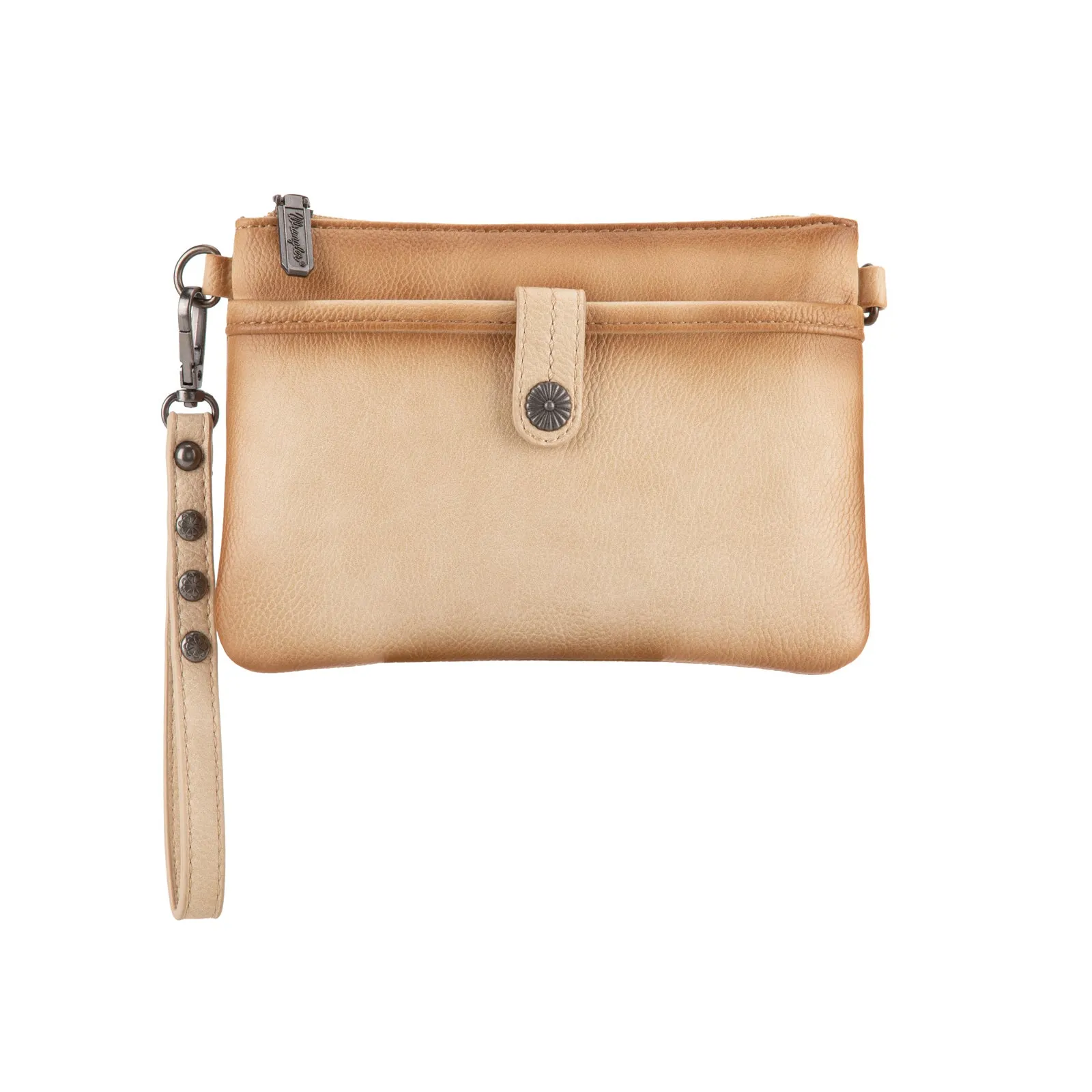 WG86-181 Wrangler Clutch/ Wristlet Crossbody Bag Collection- Tan