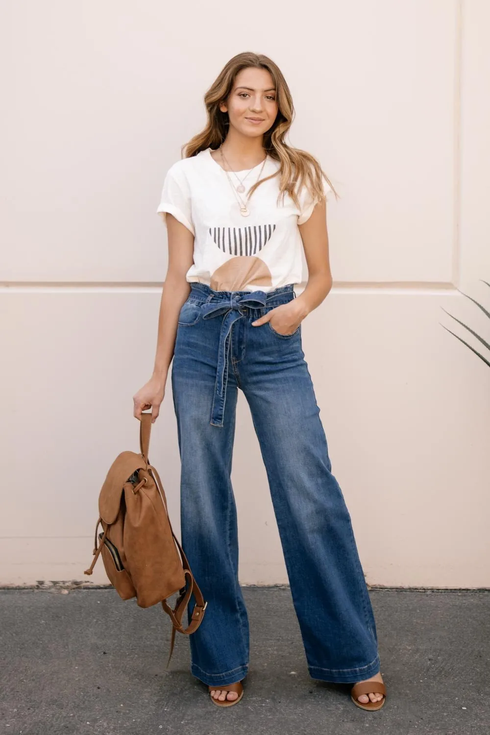 Wide Leg Paper Bag Denim