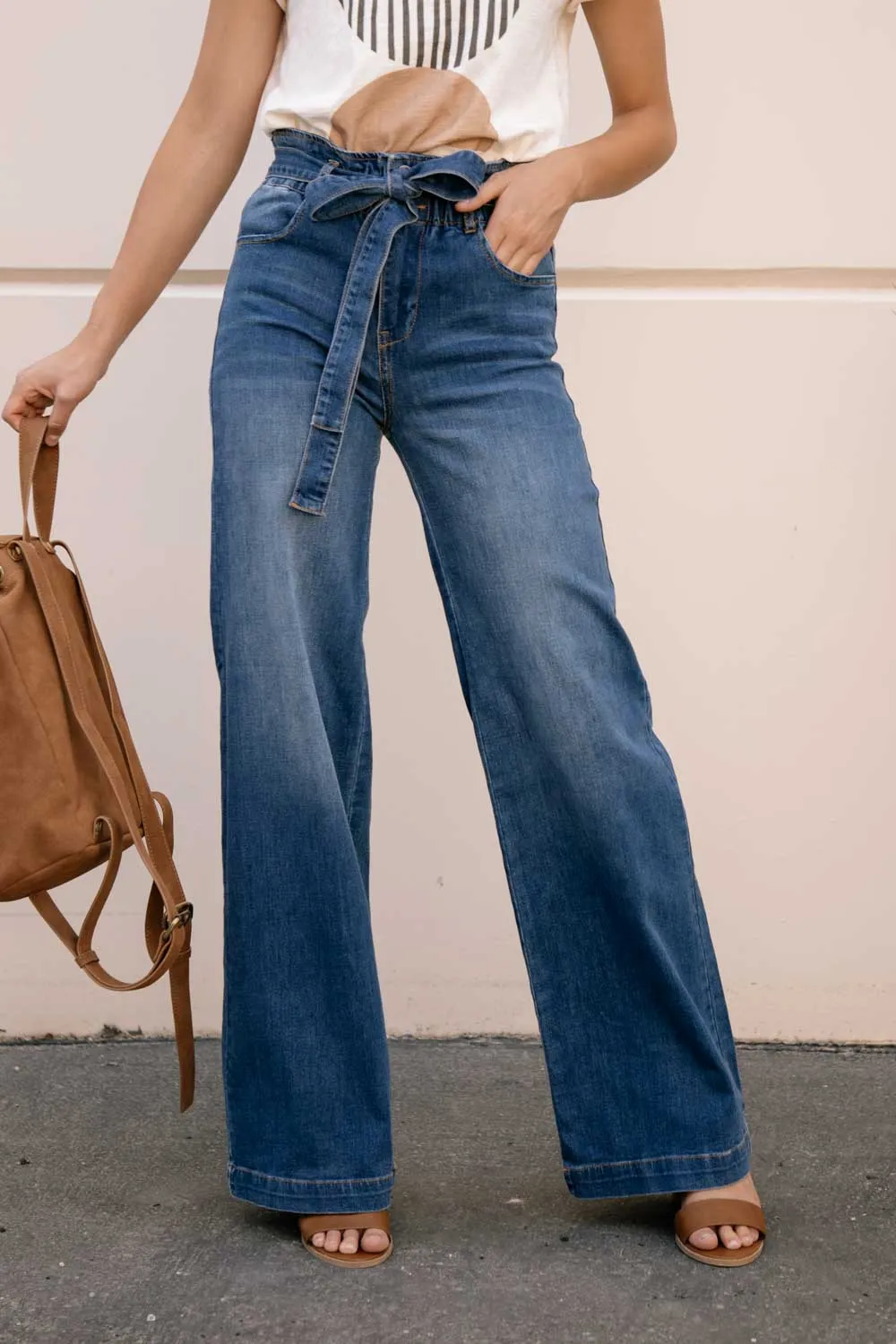 Wide Leg Paper Bag Denim