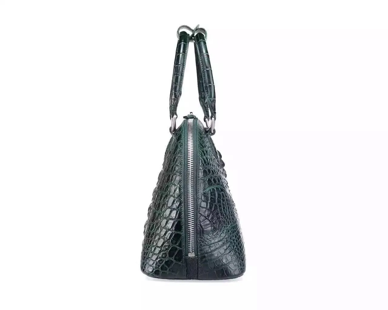 Womens Genuine Crocodile Small Shell Promenade Trapezoid Cross Body Bag