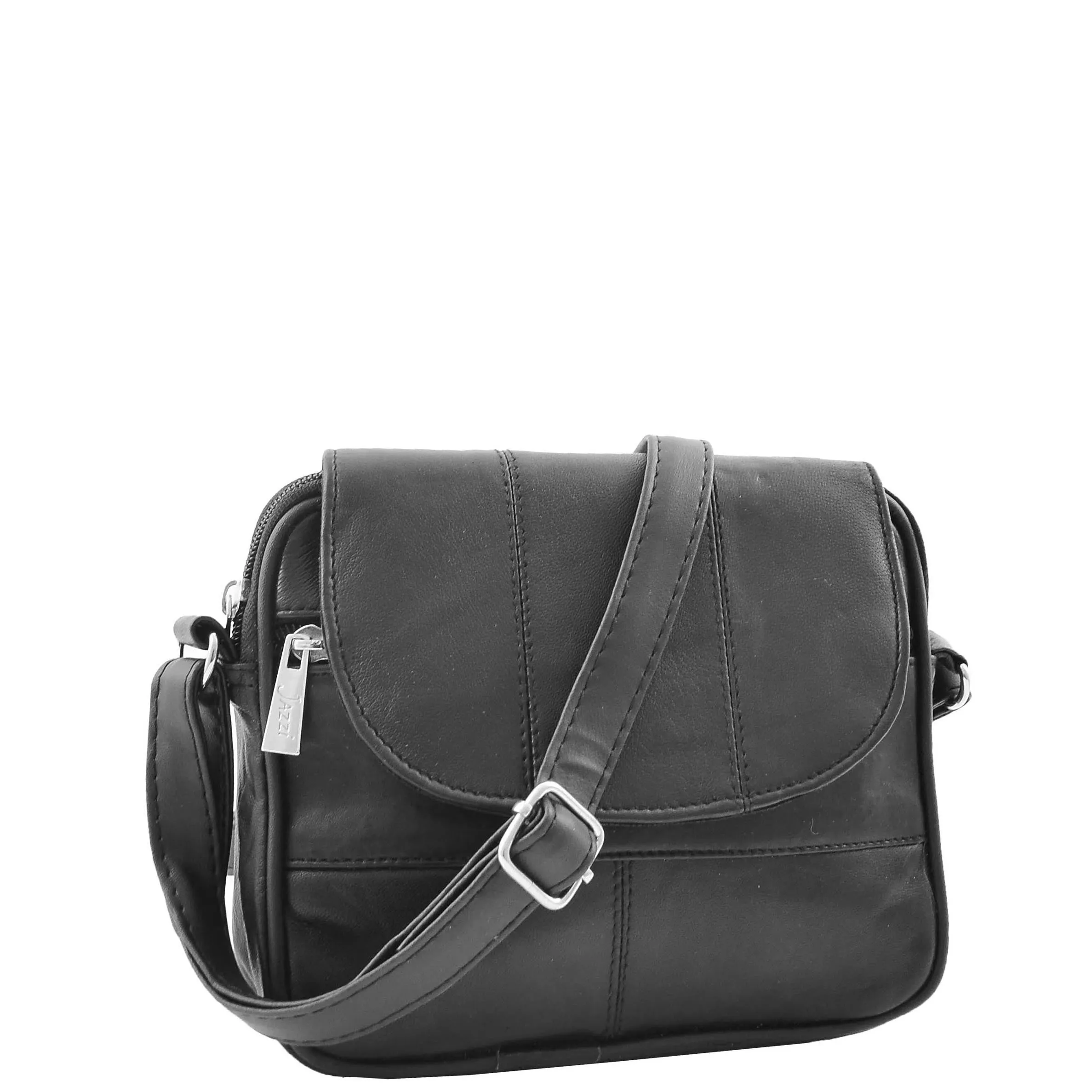 Womens Leather Small Cross Body Sling Bag HOL008 Black